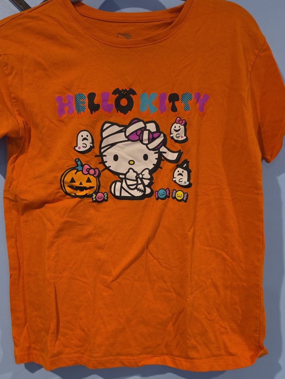 Sanrio Hello Kitty Orange Halloween Tee Sizw XL 14/16